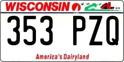 WI license plate 353PZQ