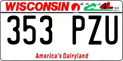WI license plate 353PZU