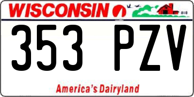 WI license plate 353PZV