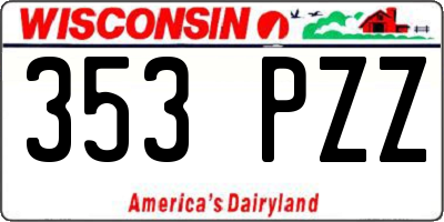 WI license plate 353PZZ