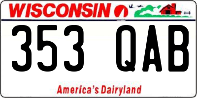 WI license plate 353QAB