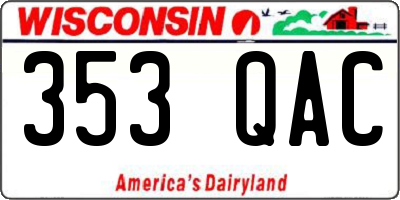 WI license plate 353QAC