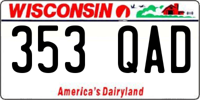 WI license plate 353QAD