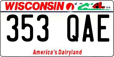 WI license plate 353QAE