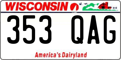 WI license plate 353QAG