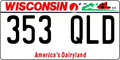 WI license plate 353QLD