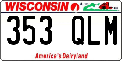 WI license plate 353QLM