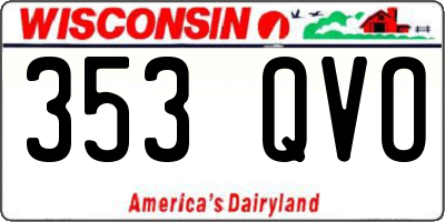 WI license plate 353QVO