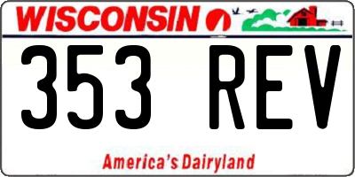 WI license plate 353REV