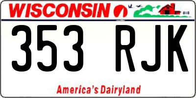 WI license plate 353RJK