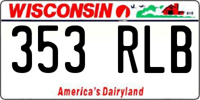 WI license plate 353RLB