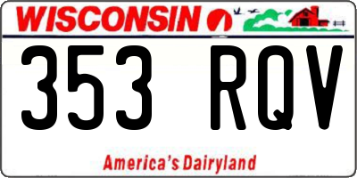 WI license plate 353RQV
