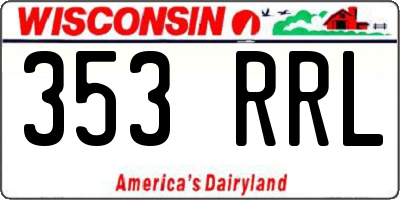 WI license plate 353RRL