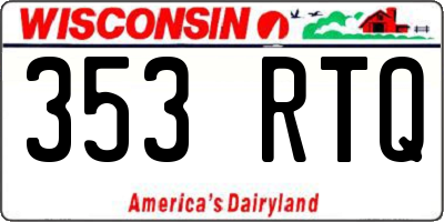 WI license plate 353RTQ