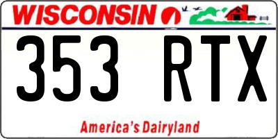 WI license plate 353RTX