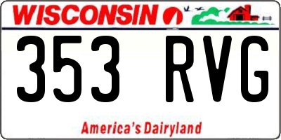 WI license plate 353RVG
