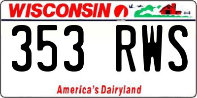 WI license plate 353RWS