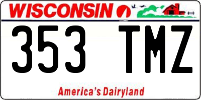 WI license plate 353TMZ