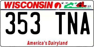 WI license plate 353TNA