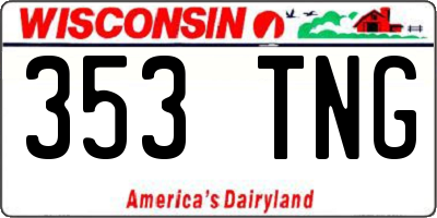 WI license plate 353TNG