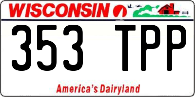 WI license plate 353TPP