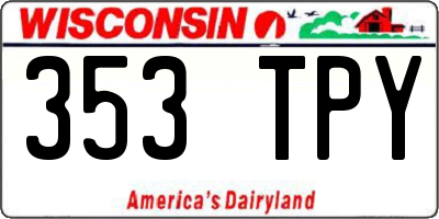 WI license plate 353TPY