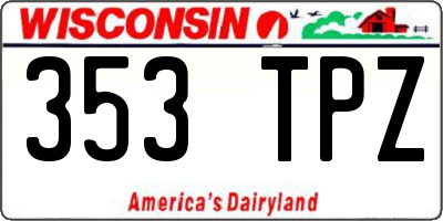 WI license plate 353TPZ