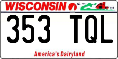 WI license plate 353TQL