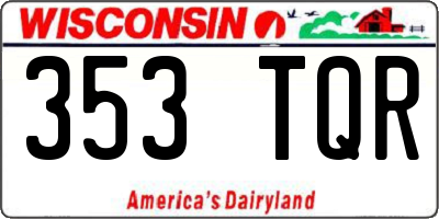 WI license plate 353TQR
