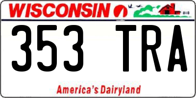 WI license plate 353TRA