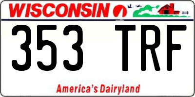 WI license plate 353TRF