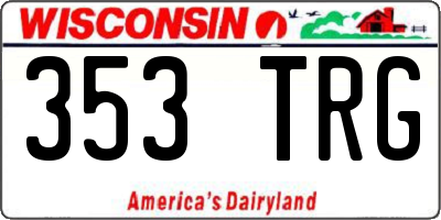WI license plate 353TRG