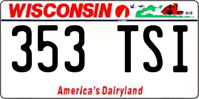 WI license plate 353TSI