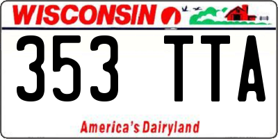 WI license plate 353TTA