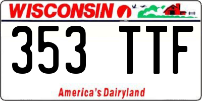 WI license plate 353TTF