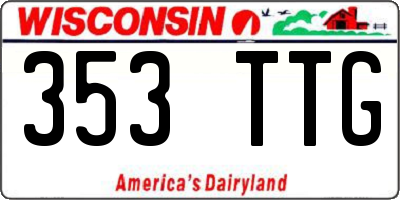 WI license plate 353TTG