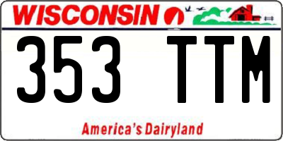 WI license plate 353TTM