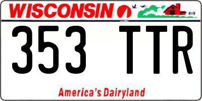 WI license plate 353TTR