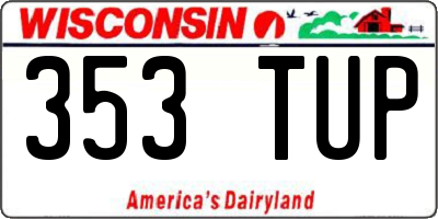 WI license plate 353TUP