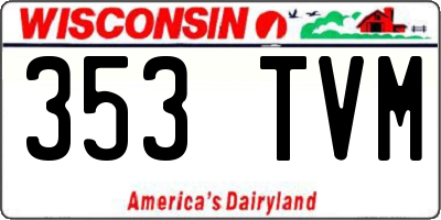 WI license plate 353TVM