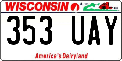 WI license plate 353UAY