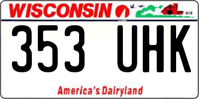 WI license plate 353UHK