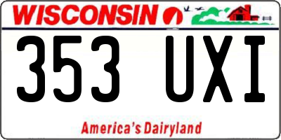 WI license plate 353UXI