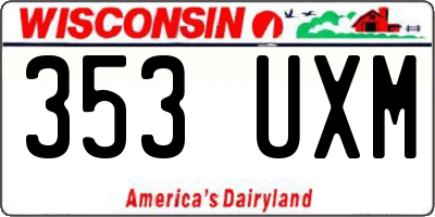 WI license plate 353UXM