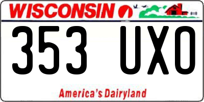 WI license plate 353UXO
