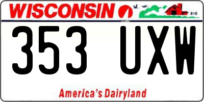 WI license plate 353UXW