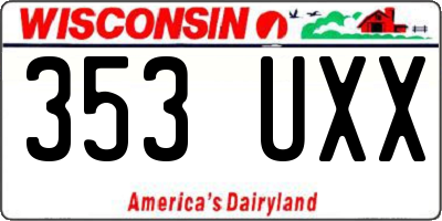 WI license plate 353UXX