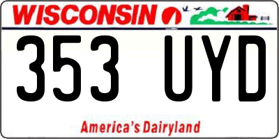 WI license plate 353UYD