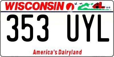 WI license plate 353UYL
