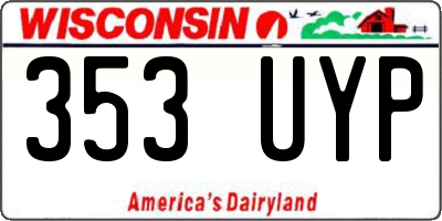 WI license plate 353UYP
